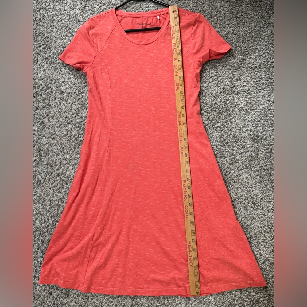 Toad & Co SS Windmere Dress W Sz. S Orange Cotton Pockets Beach Summer Resort - Picture 8 of 9